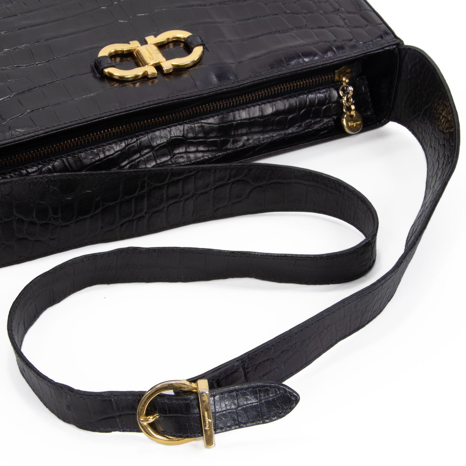 本物 送料無料 フェラガモ ショルダーバッグ レディース クロコダイル