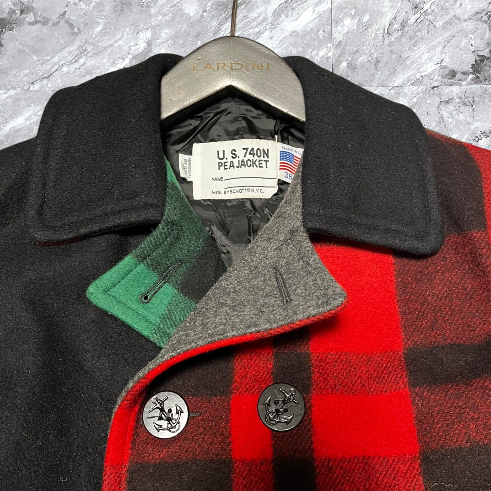 極美品 Schott ショット ピーコート Pコート ダブルブレスト ウール