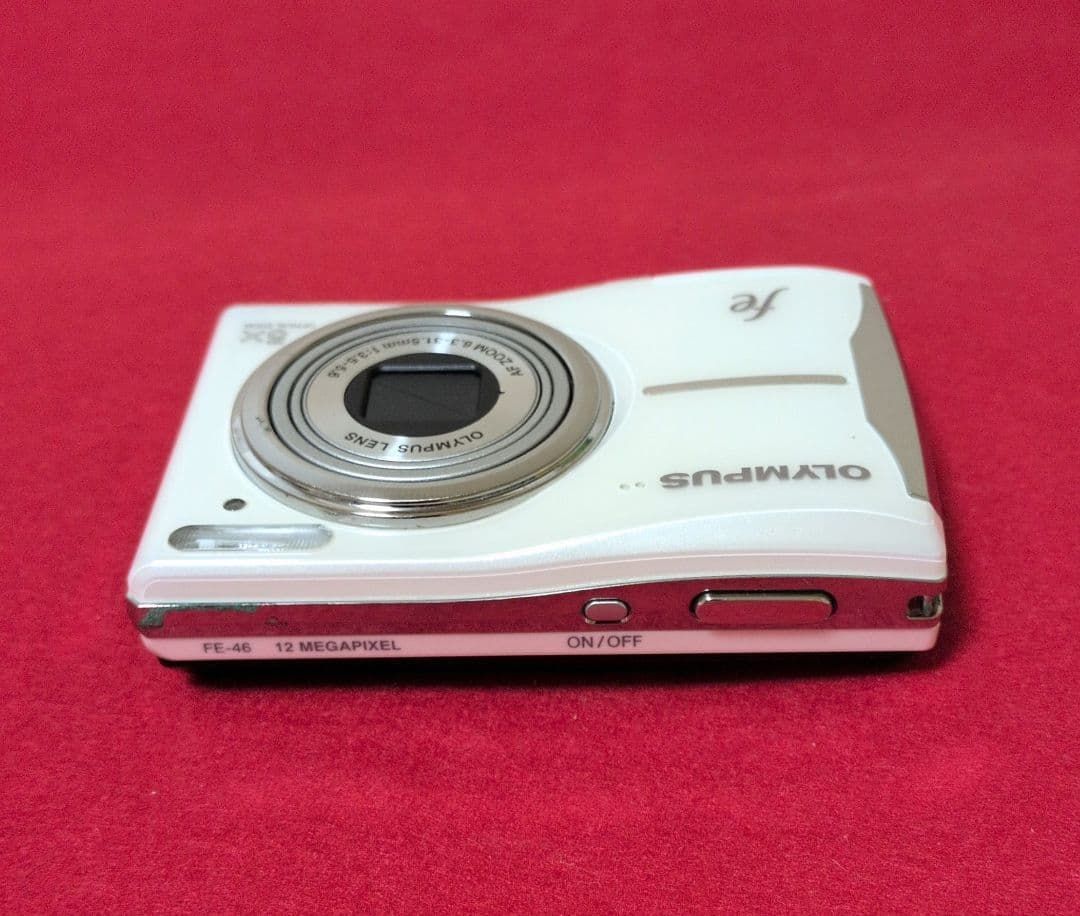 Olympus FE-46 コンパクトデジタルカメラ ホワイト 乾電池式 - メルカリ