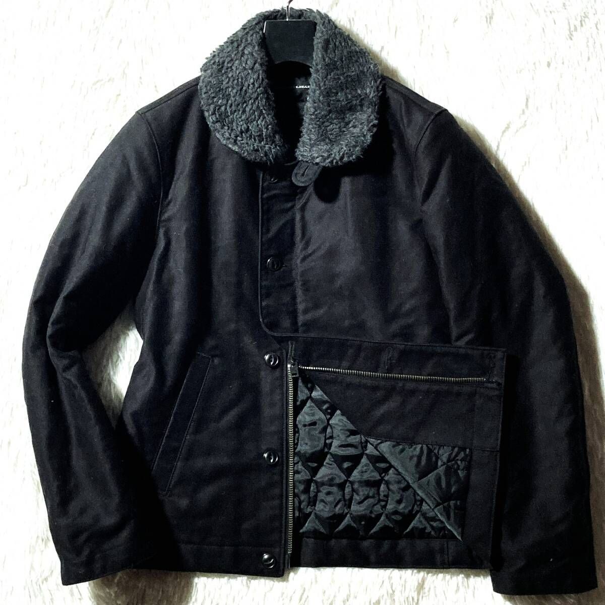 LOUNGE LIZARD 名作 5508 N 1デッキジャケット シンサレート中綿 LAMPOジップ 黒 2 ラウンジリザード 定価50600円