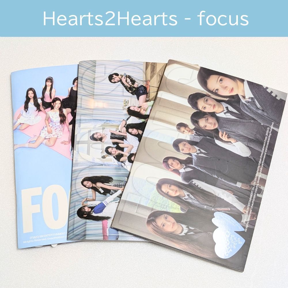 hearts2hearts focus 開封済アルバム トレカ以外抜けなし 3種セット