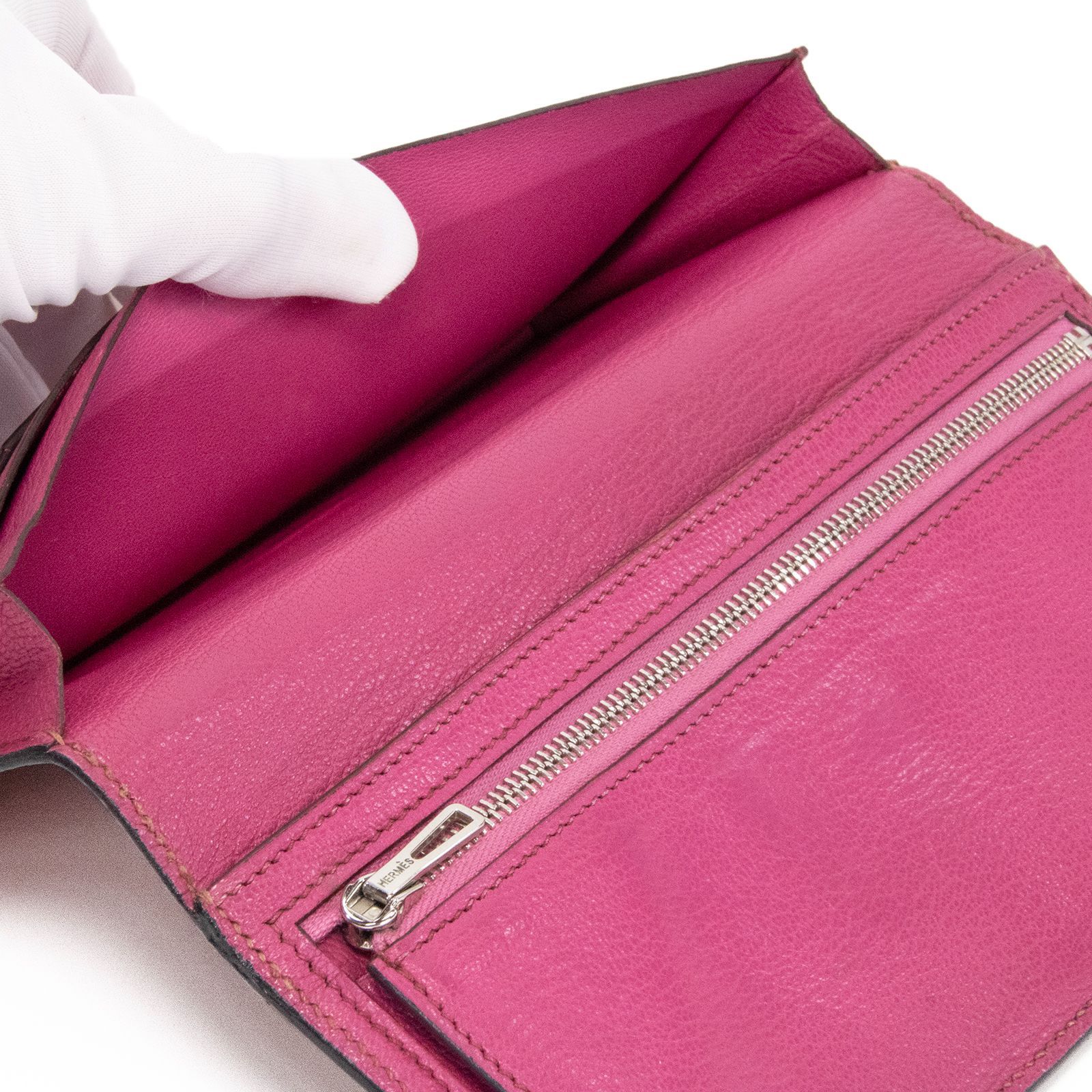 本物 送料無料 エルメス 長財布 二つ折り財布 見開きタイプ レディース