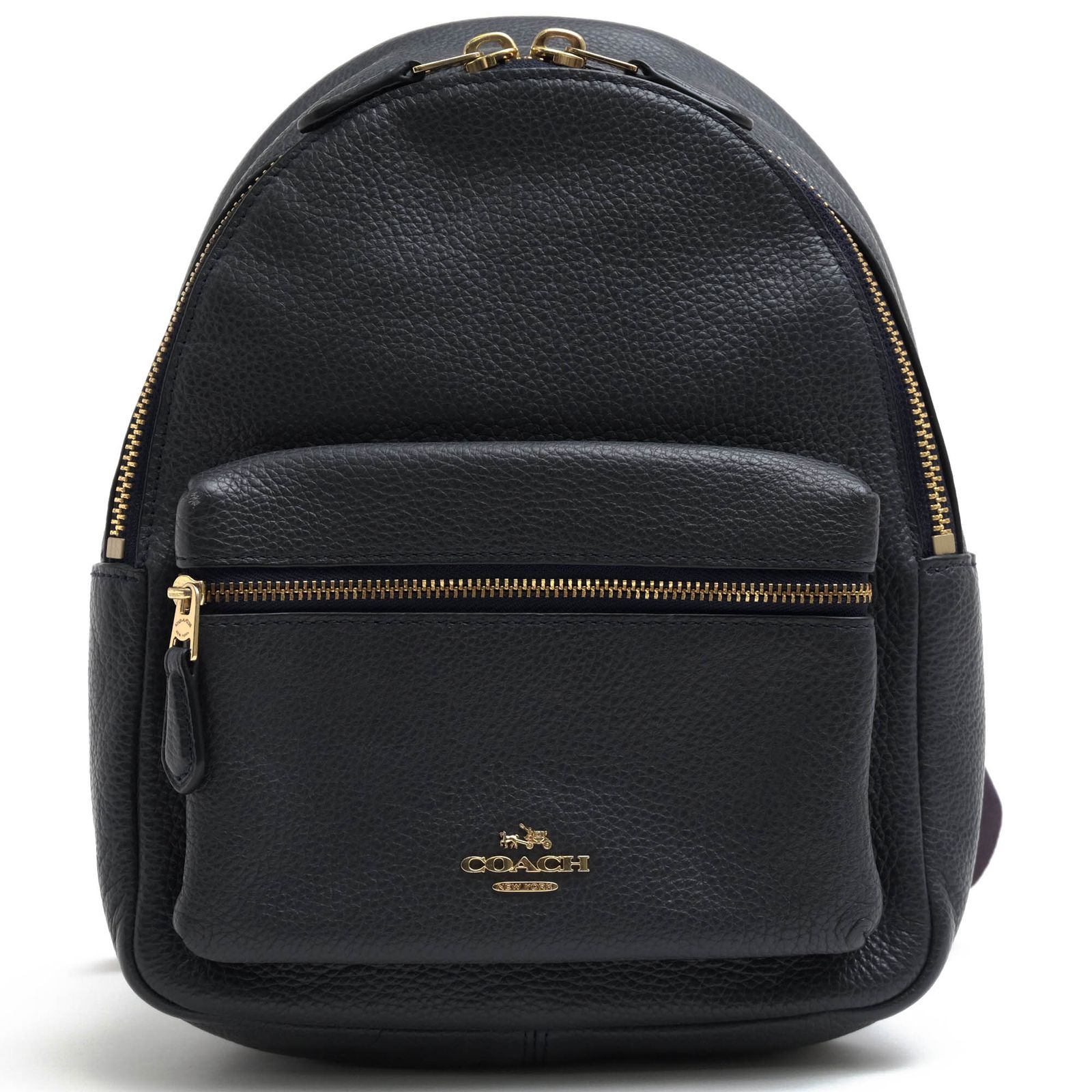 コーチ／COACH リュック バッグ バックパック レディース 女性 女性用 レザー 革 本革 ネイビー 紺 F38263 Mini Charlie Backpack in Pebble Leather ミニ チャーリー シボ革 シュリンクレザー