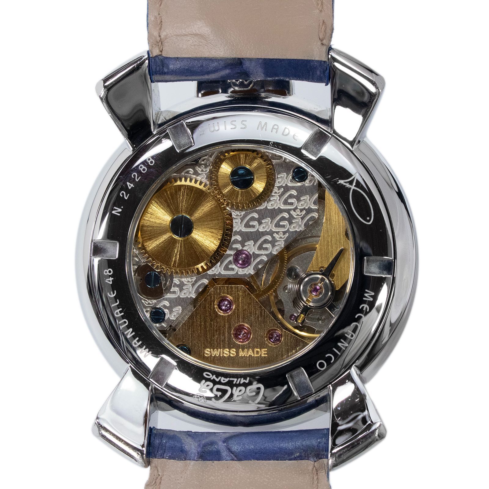 送料無料 ガガミラノ 腕時計 手巻き メンズ レディース マヌアーレ48mm
