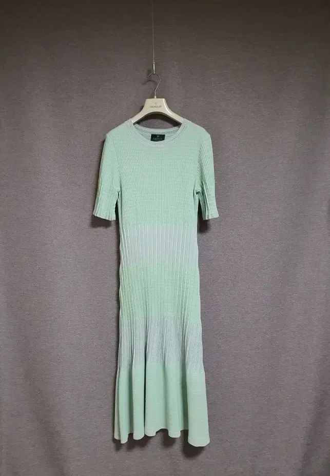 ランバン プリーツ デザインテープ コットン ニット ONE PIECE フリーサイズ