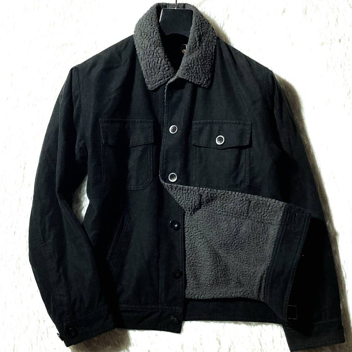 CALEE A-2 デッキ ジャケット アルパカ ウール 裏ボア カーキ M CALEE A-2 デッキ ジャケット アルパカ ウール 裏ボア カーキ M CALEE