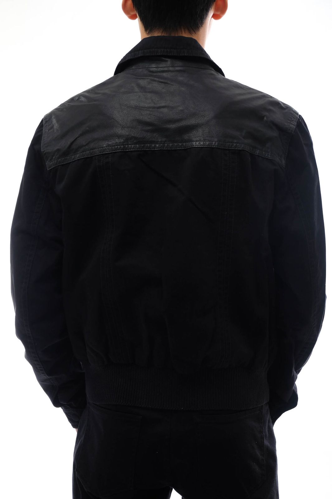 EMPORIO ARMANI ブラック シングルライダースジャケット アルマーニ／EMPORIO ARMANI シングルライダース ジャケット JKT