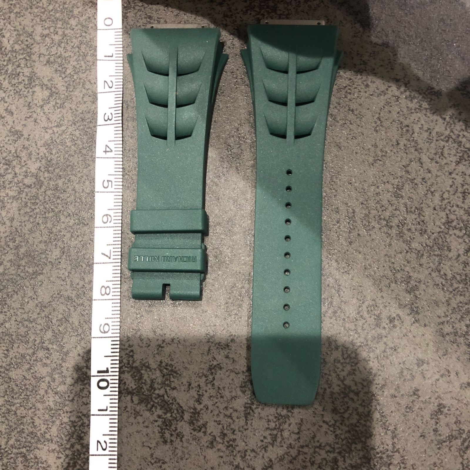  リシャールミル用ダークグリーンラバーベルト 11 03Ｍ レザーベルト 時計