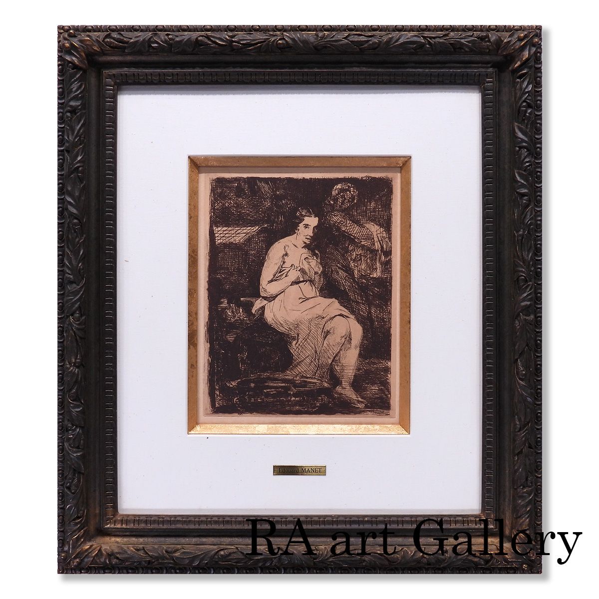 エドゥアール マネ 身支度する女性 人物画 生前作 当時物 美術館所蔵作品 1861年制作 印象派 作品 版画 絵画 真作保証 げ交渉