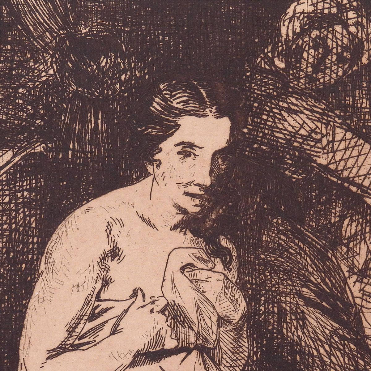 身支度する女性 人物画