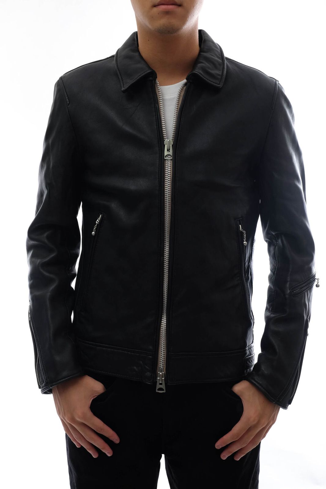 ナノユニバース／nano universe シングルライダース ジャケット JKT アウター メンズ 男性 男性用 レザー 革 本革 ブラック 黒 NUC53LO0531SH VINTAGE SINGLE RIDERS 保温素材サーモライト ヴィンテージ加工