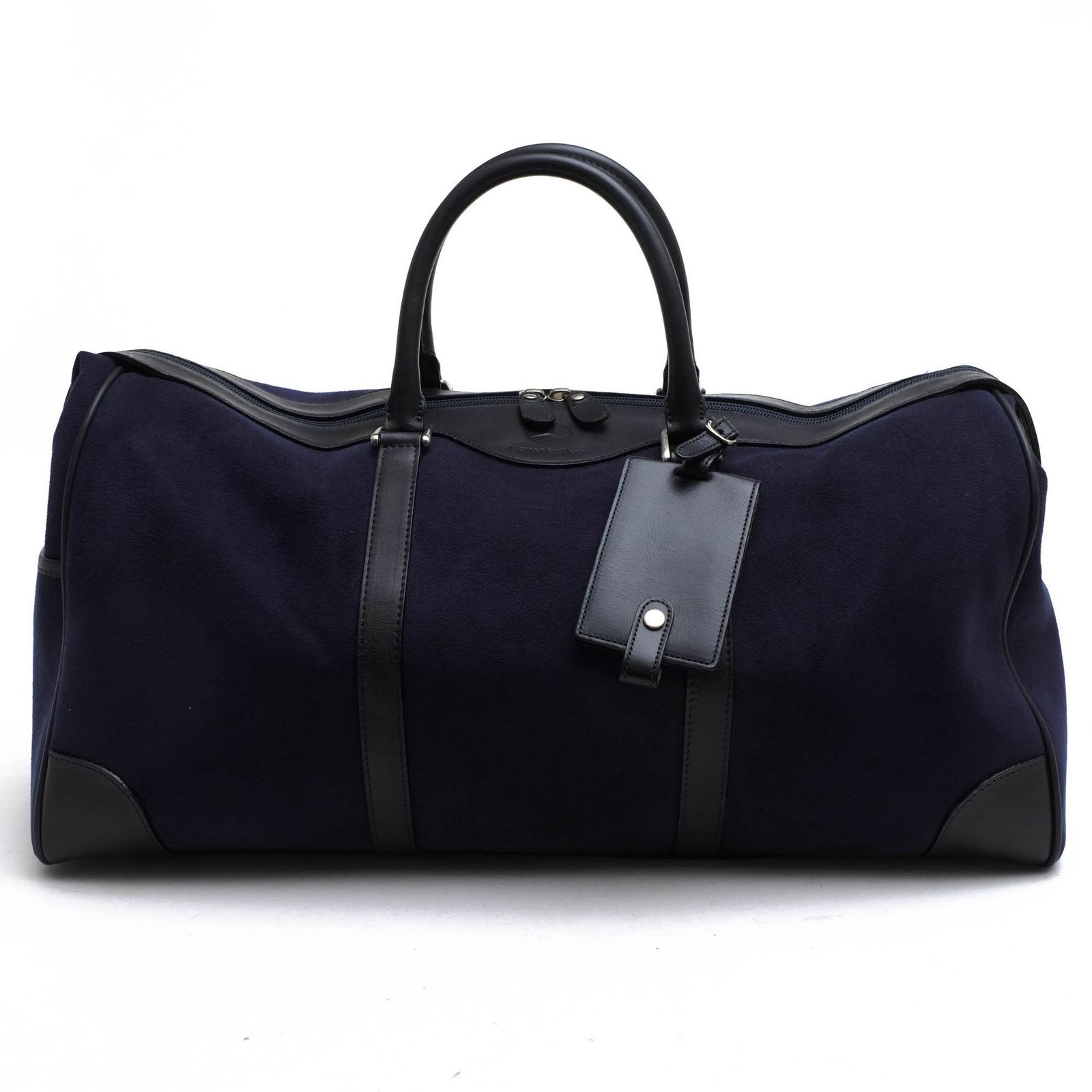 メルセデス ベンツ Mercedes-Benz バッグ ボストンバッグ 鞄 旅行鞄 メンズ 男性 男性用 スエード スウェード レザー 革 本革 ネイビー 紺 裏地ペイズリー柄