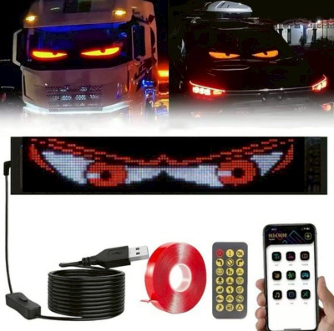 デビルアイ LED 1枚 70×173mm 車用 トラック用 バイク用 ライト パネル