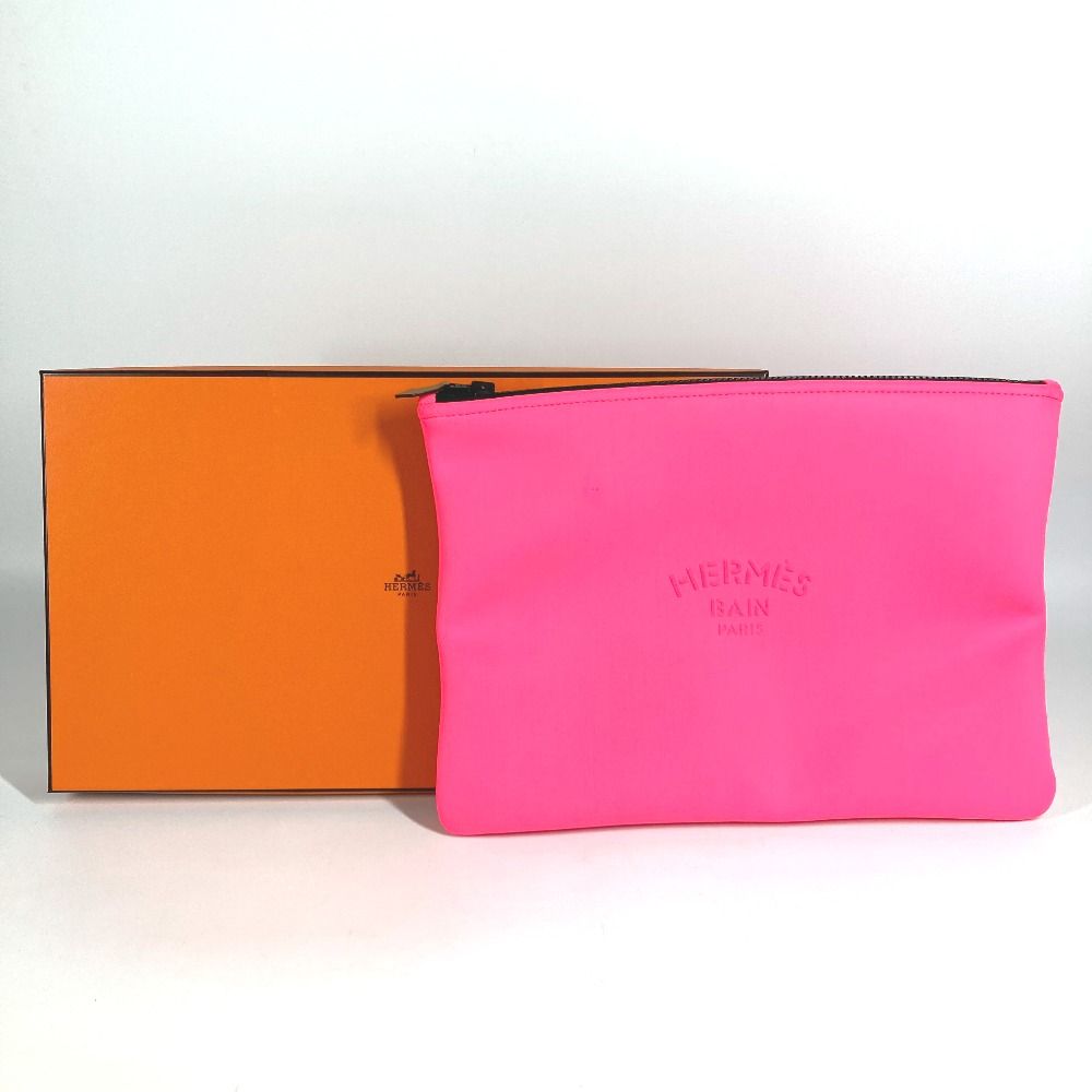 HERMES エルメス ポーチ ネオバンGM ネオバン GM ポリアミド ピンク