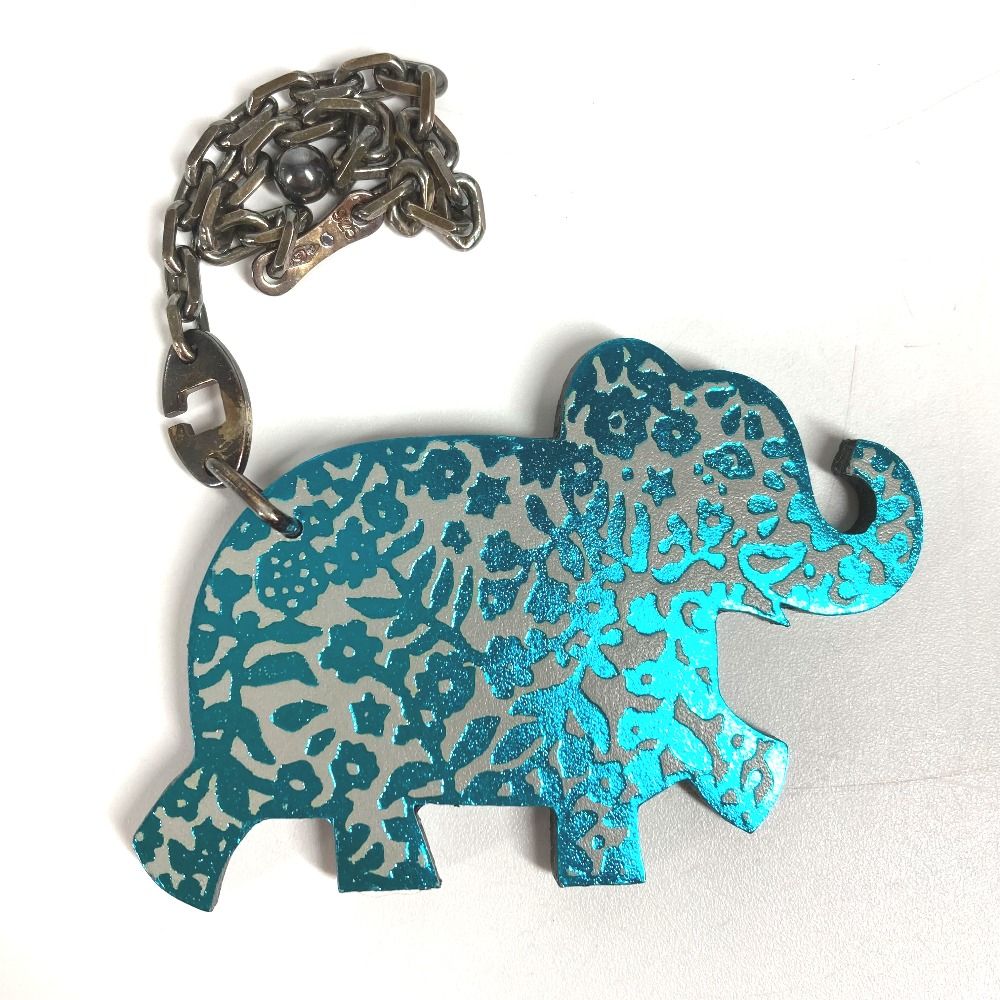 HERMES エルメス キーホルダー アニマル エレファント レザー グレー