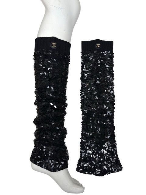 シャネル 24 C総スパンコールCCマーク付ゲートル CHANEL