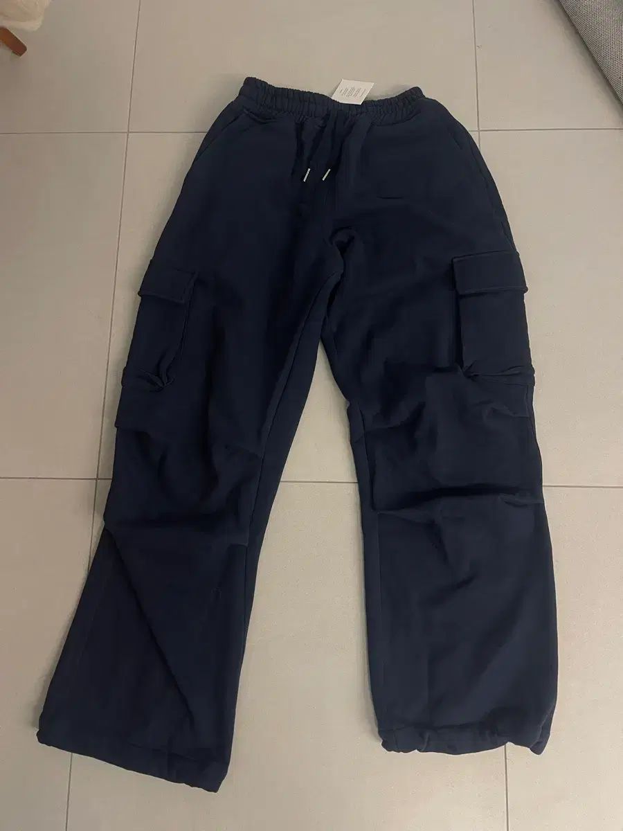 WHO WEAR rew ネイビー カーゴ 起毛 パンツ フリーサイズ