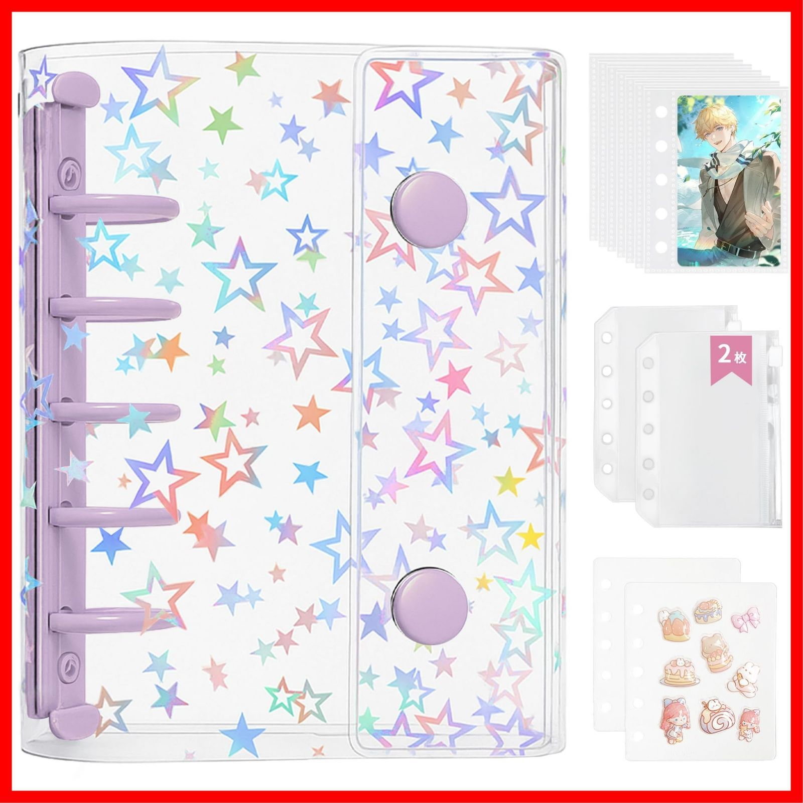 シール手帳 プラバン M5サイズ ミニ 【バインダー×1個 リフィル×20枚