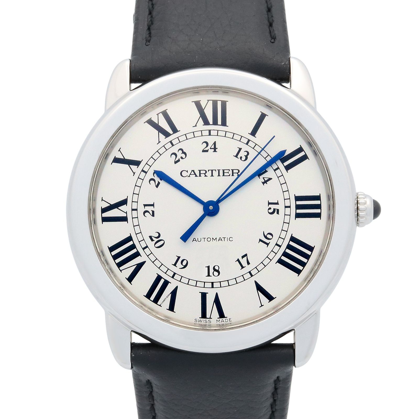 カルティエ CARTIER 腕時計 ロンドソロ ドゥ シルバー ステンレススチール レザー メンズ A