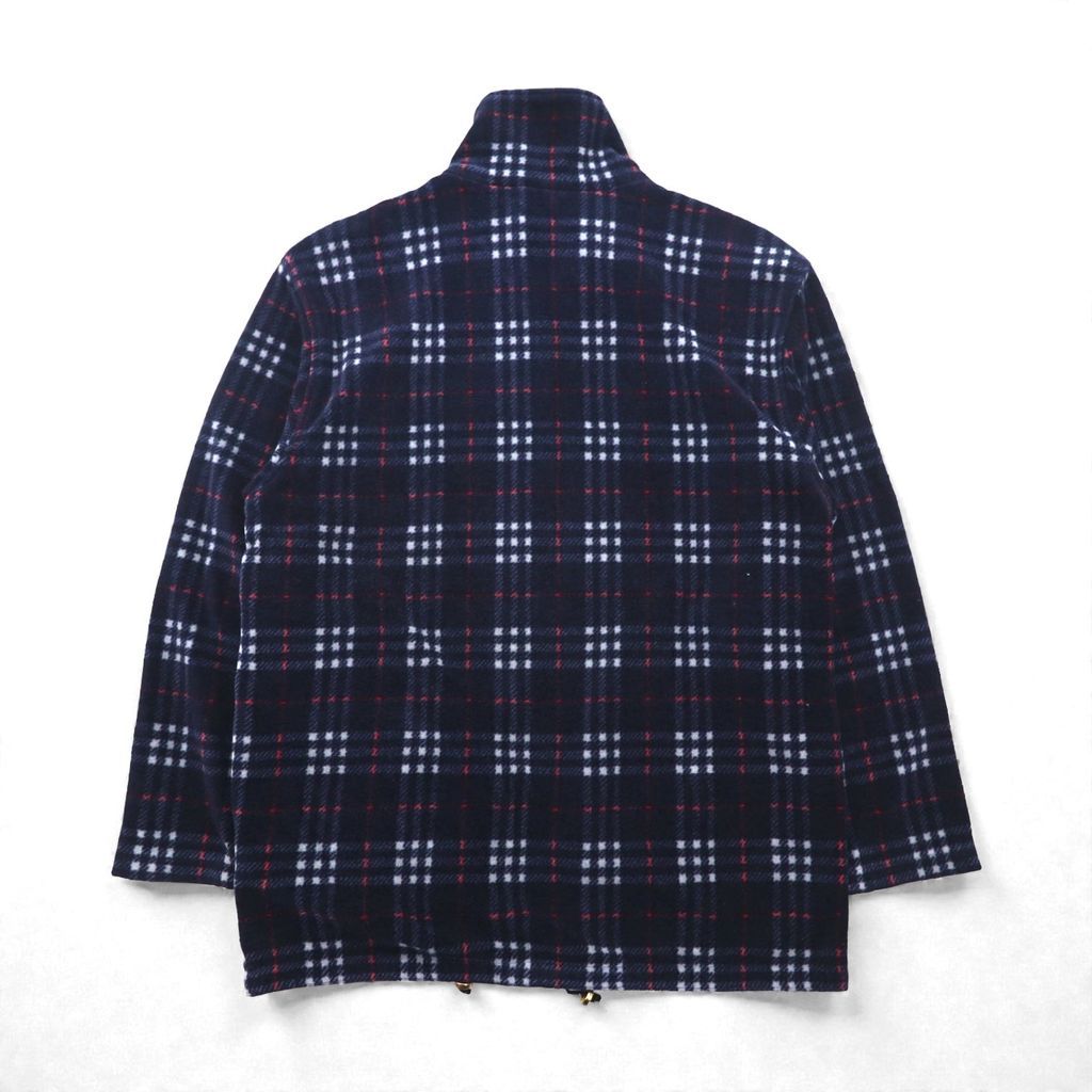 BURBERRY ノバチェック フルジップ フリースジャケット L ネイビー ドローコード