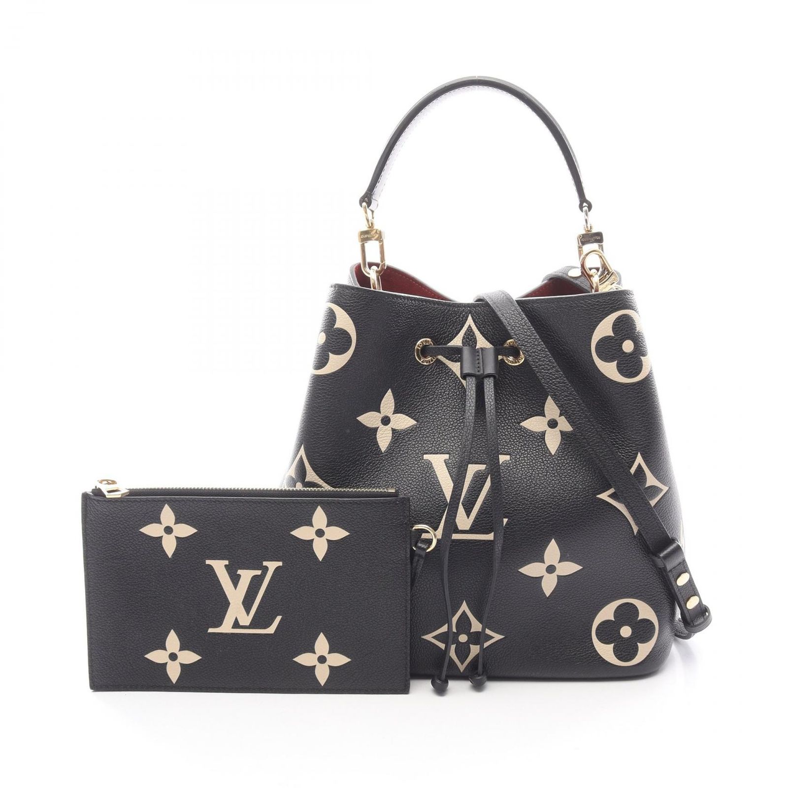 ルイ ヴィトン LOUIS VUITTON ハンドバッグ ネオノエMM M 45497 ブラック ベージュ レザー レディース A