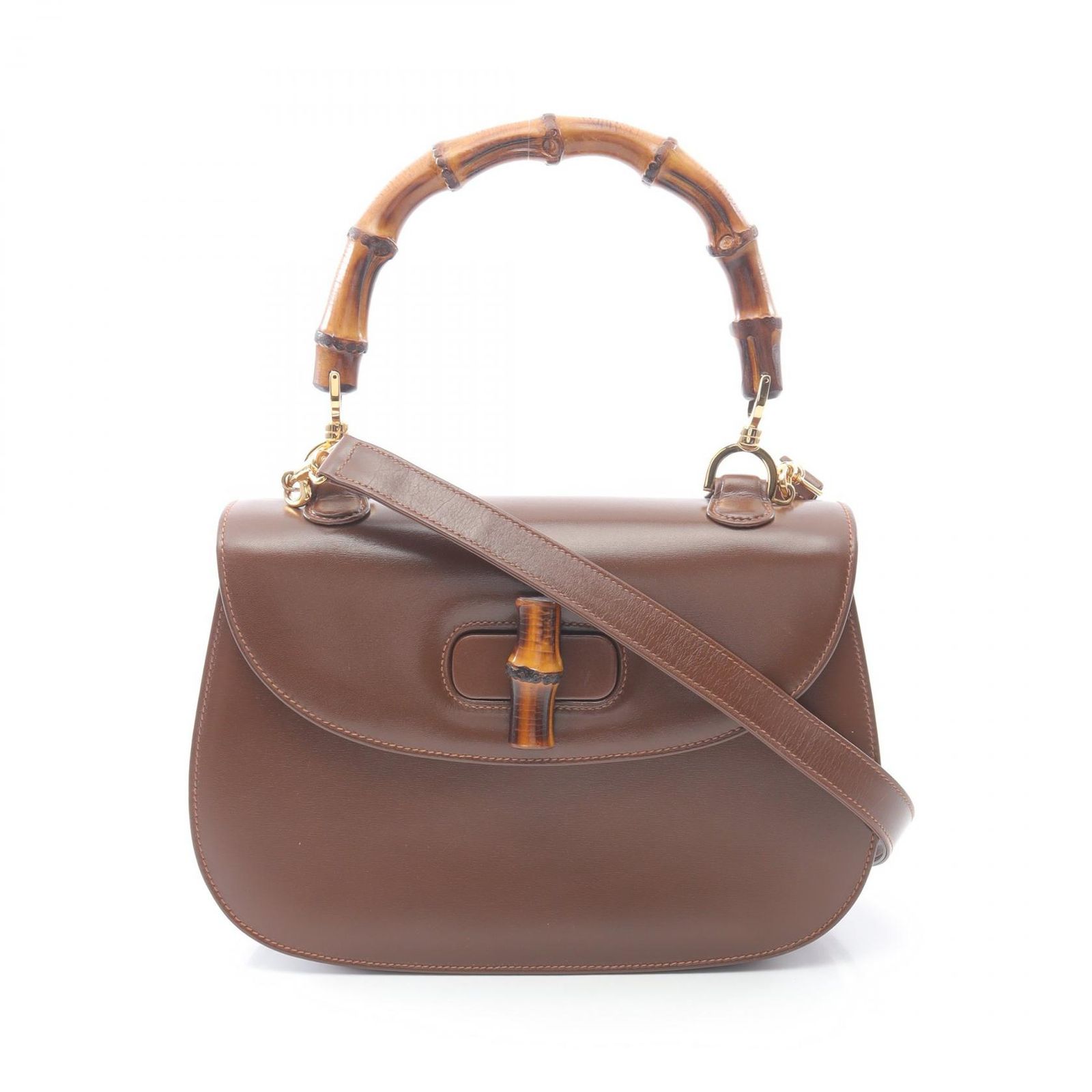 グッチ GUCCI ハンドバッグ バンブー 000･2110･0633 ブラウン レザー 2 wayショルダー レディース A