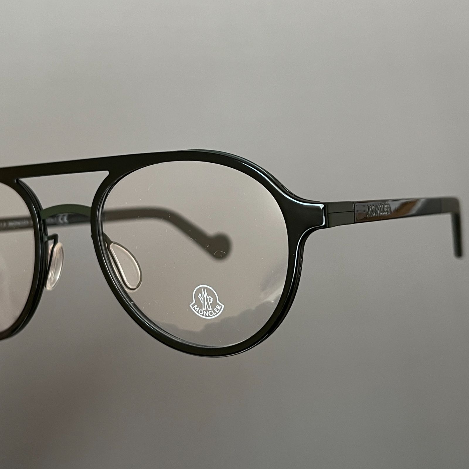 モンクレール メガネ MONCLER ティアドロップ 眼鏡 ツーブリッジ モス