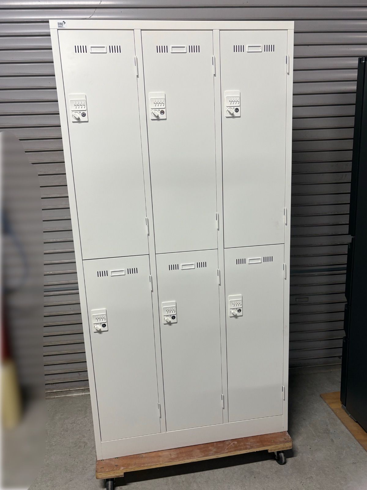 GM 202 山口県下松市より 6人用ロッカー ダイヤル錠 幅90 cm 奥51.5 高179 生興 SLDW-6