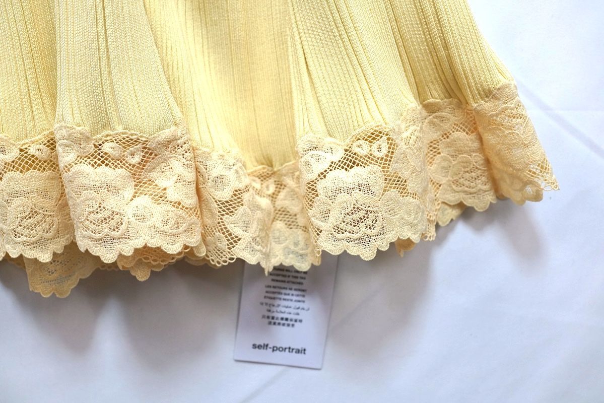 self-portrait セルフポートレート KNIT LACE INSERT MIDI DRESS