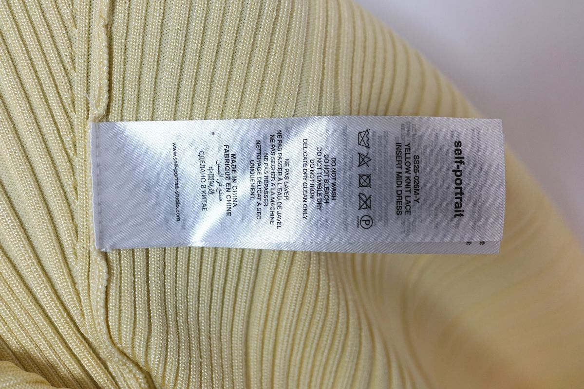 self-portrait セルフポートレート KNIT LACE INSERT MIDI DRESS