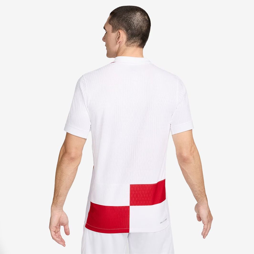 Nike クロアチア代表 2025 オーセンティック ホーム 半袖 ユニフォーム 白 赤 スリムフィット