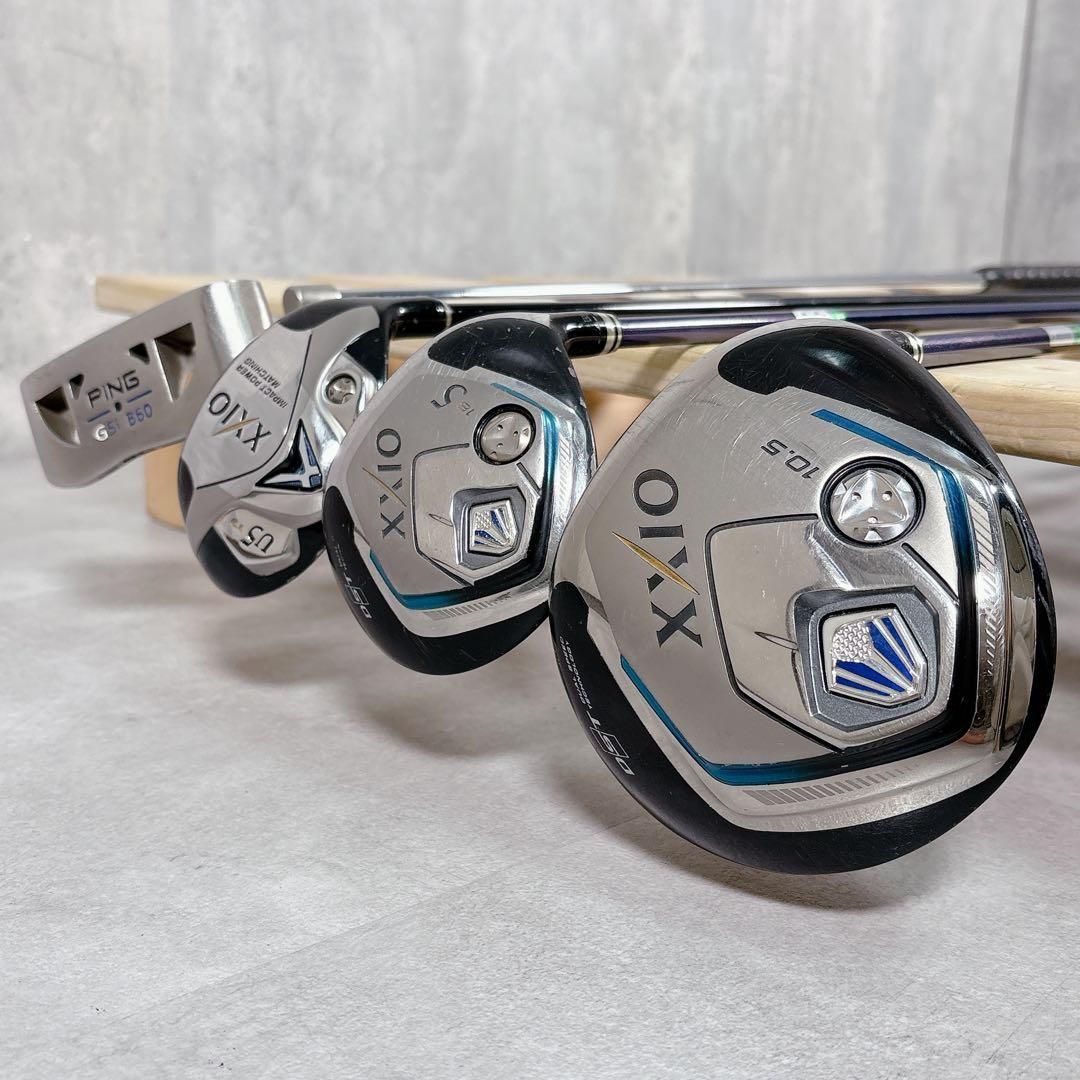 V602 XXIO ゼクシオ 他 メンズ ゴルフ クラブ セット 13点 格子柄