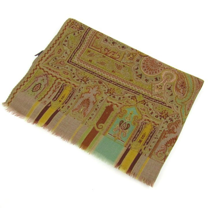 エトロ スカーフ ストール ウール シルク混 イタリア製 ブランド レディース ブラウン ETRO