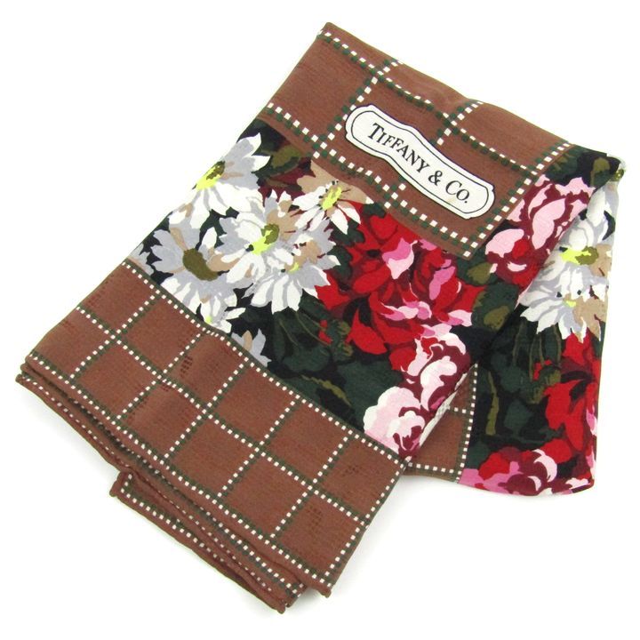 ティファニー スカーフ ストール 花柄 ブランド レディース ブラウン TIFFANY-Co