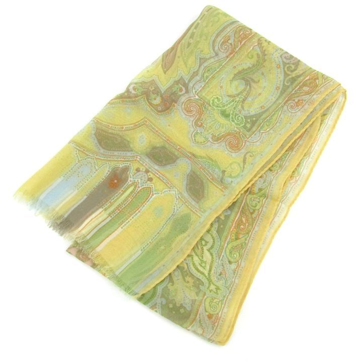 エトロ ストール スカーフ シルク イタリア製 ブランド メンズ イエロー ETRO