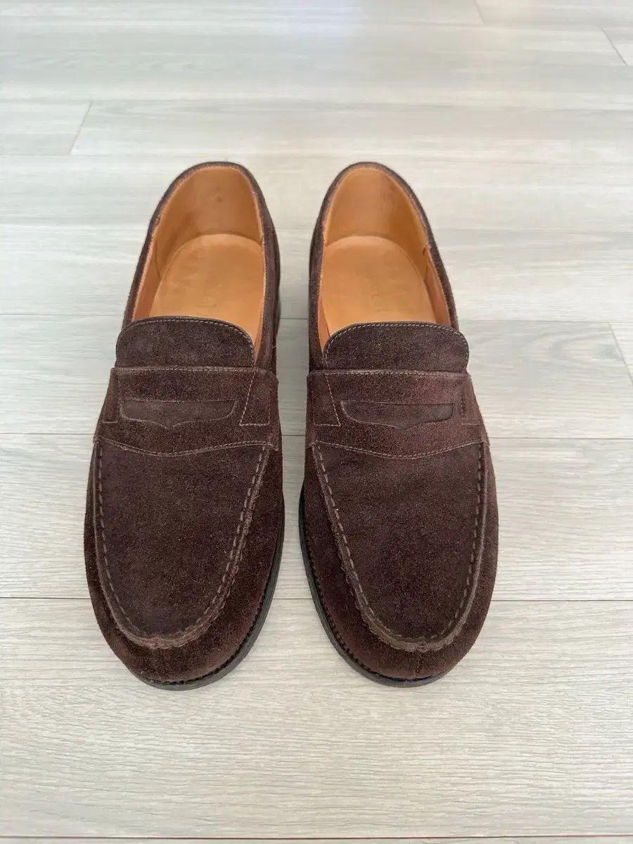 ジェイエムウェストン スウェード ローファー ブラウン 8.5 韓国 270