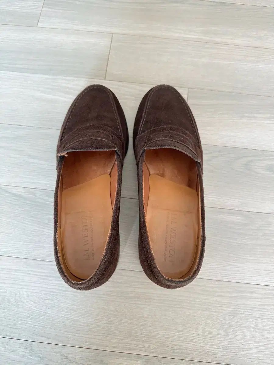 ジェイエムウェストン スウェード ローファー ブラウン 8 5 韓国 270