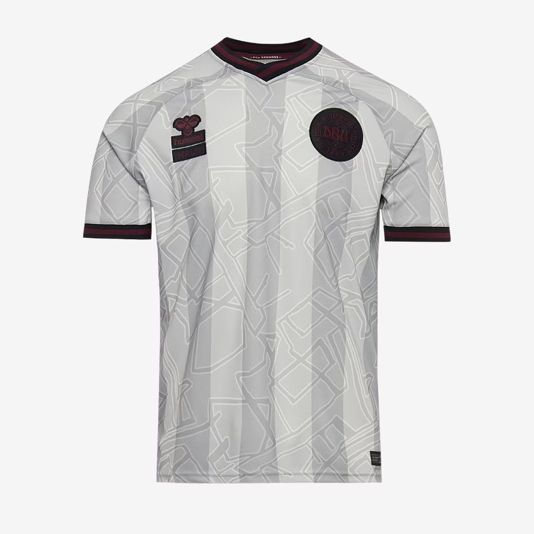 匿名配送 Hummel デンマーク代表 2025 x Halo GK 半袖 ユニフォーム グレー レギュラーフィット