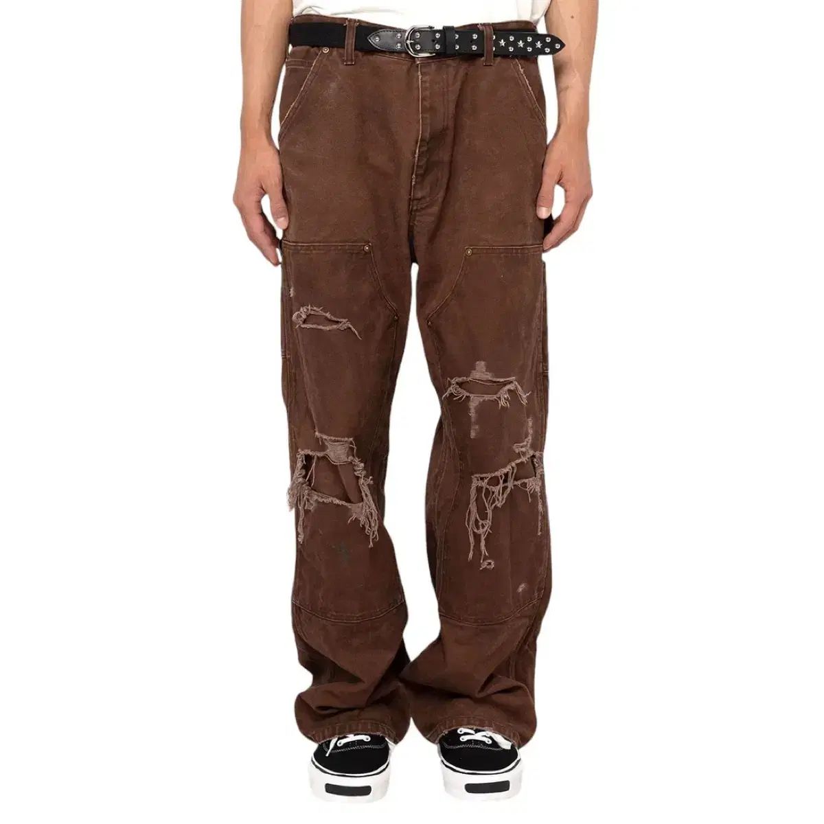 M カミヤ ボロ ダック ペインター パンツ ブラウン ダブルニー