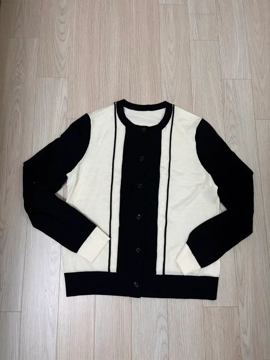 バイカラー カシミヤブレンド カーディガン