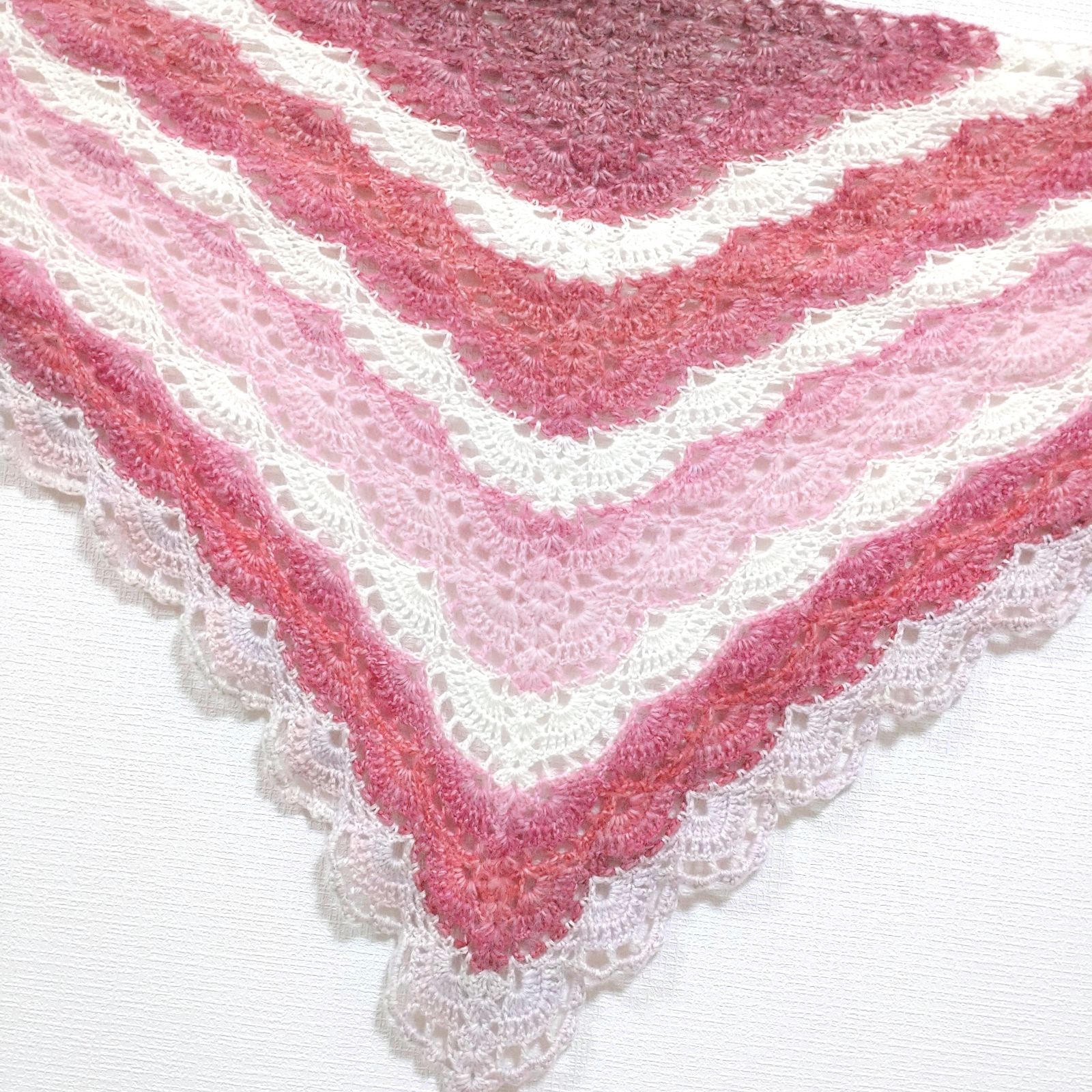 三角ショール ショール ストール 秋冬 バレエショール ストロベリーピンク