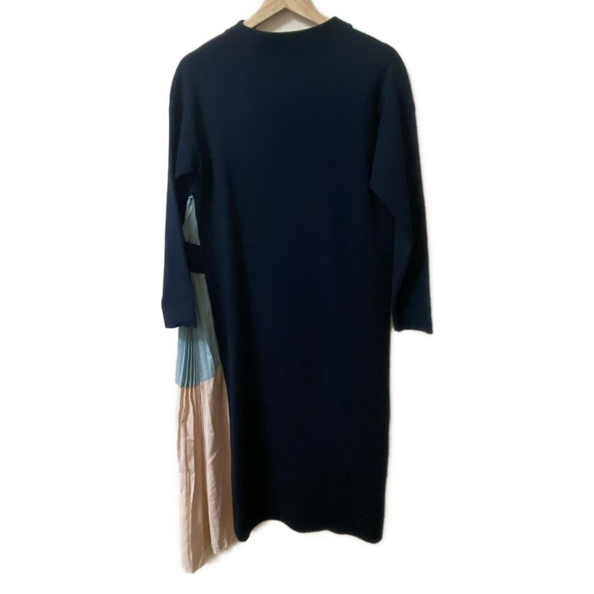 ELENDEEK エレンディーク ワンピース サイズF レディース ダークネイビー ライトブルー ベージュ ニット 冬物