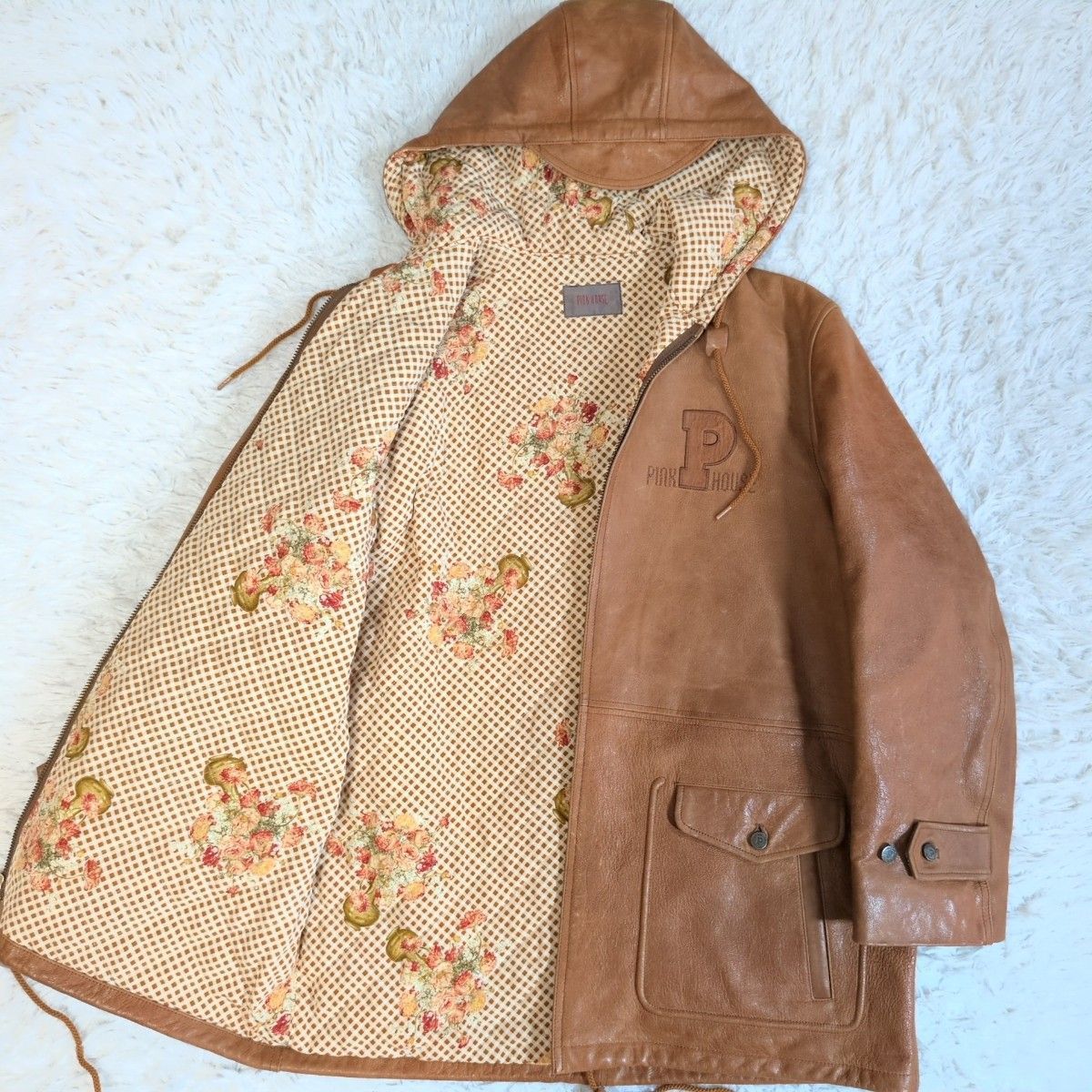 ⭐︎レア⭐︎PINK HOUSE 本革 レザーブルゾン バックロゴ ヴィンテージ加工 ⭐︎レア⭐︎PINK HOUSE 本革 レザーブルゾン バックロゴ ヴィンテージ