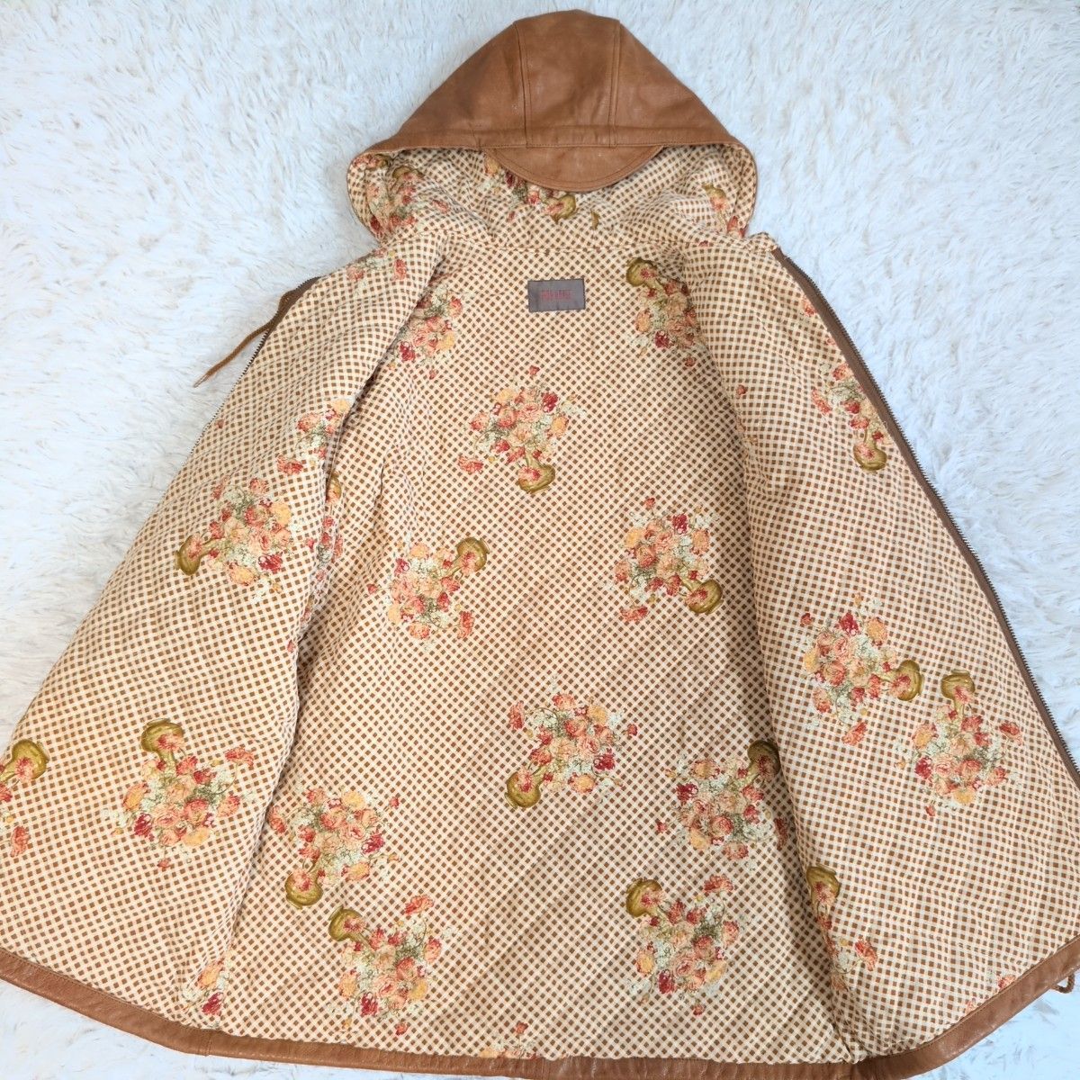 希少♡美品 ピンクハウス 2way ブルゾン ブーケ刺繍 ロゴ 裏地花柄 激レア✨ ピンクハウス PINK HOUSE 山羊革 ゴートレザーブルゾン