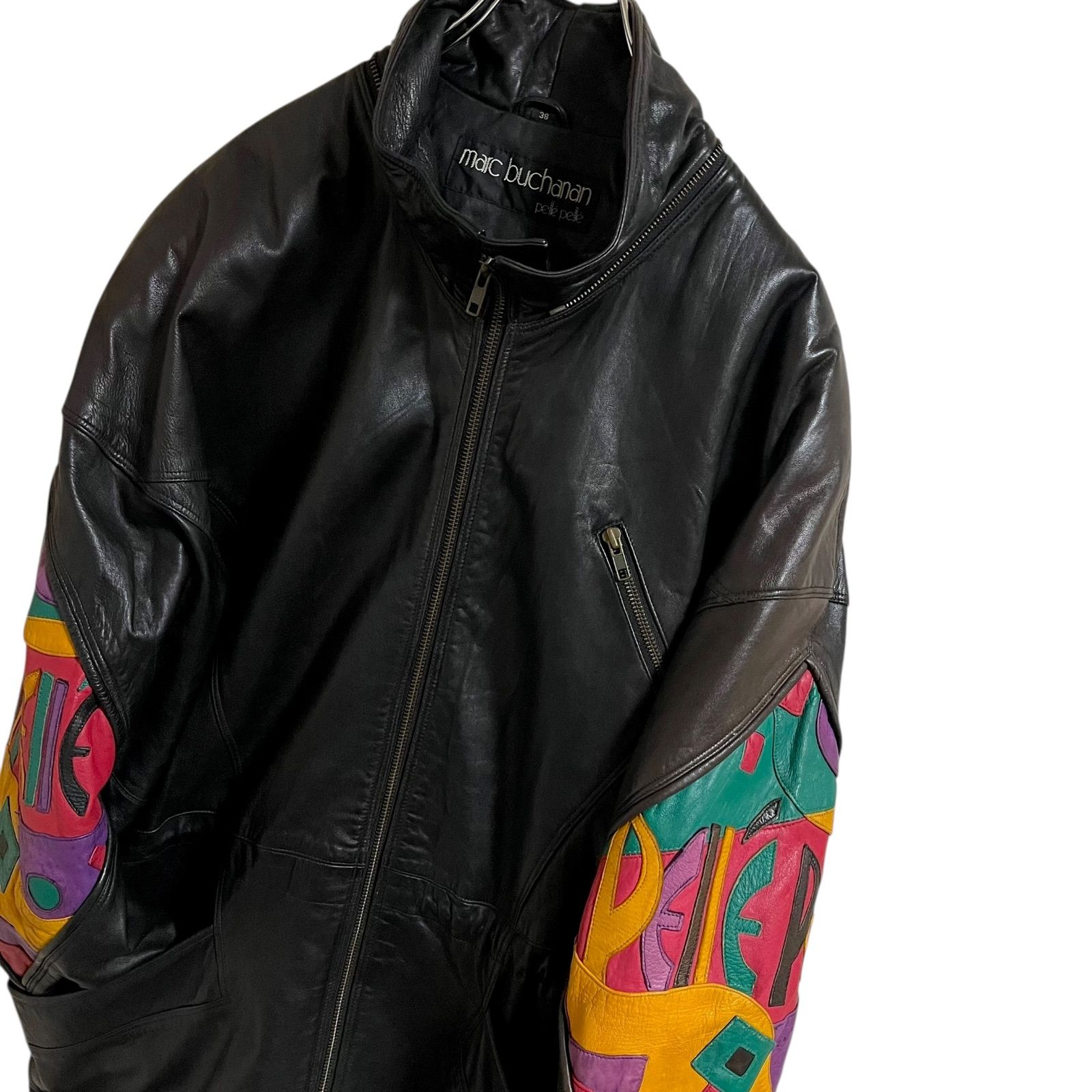 PELLE PELLE ペレペレ marc buchanan レザー ジップ パーカー - メルカリ