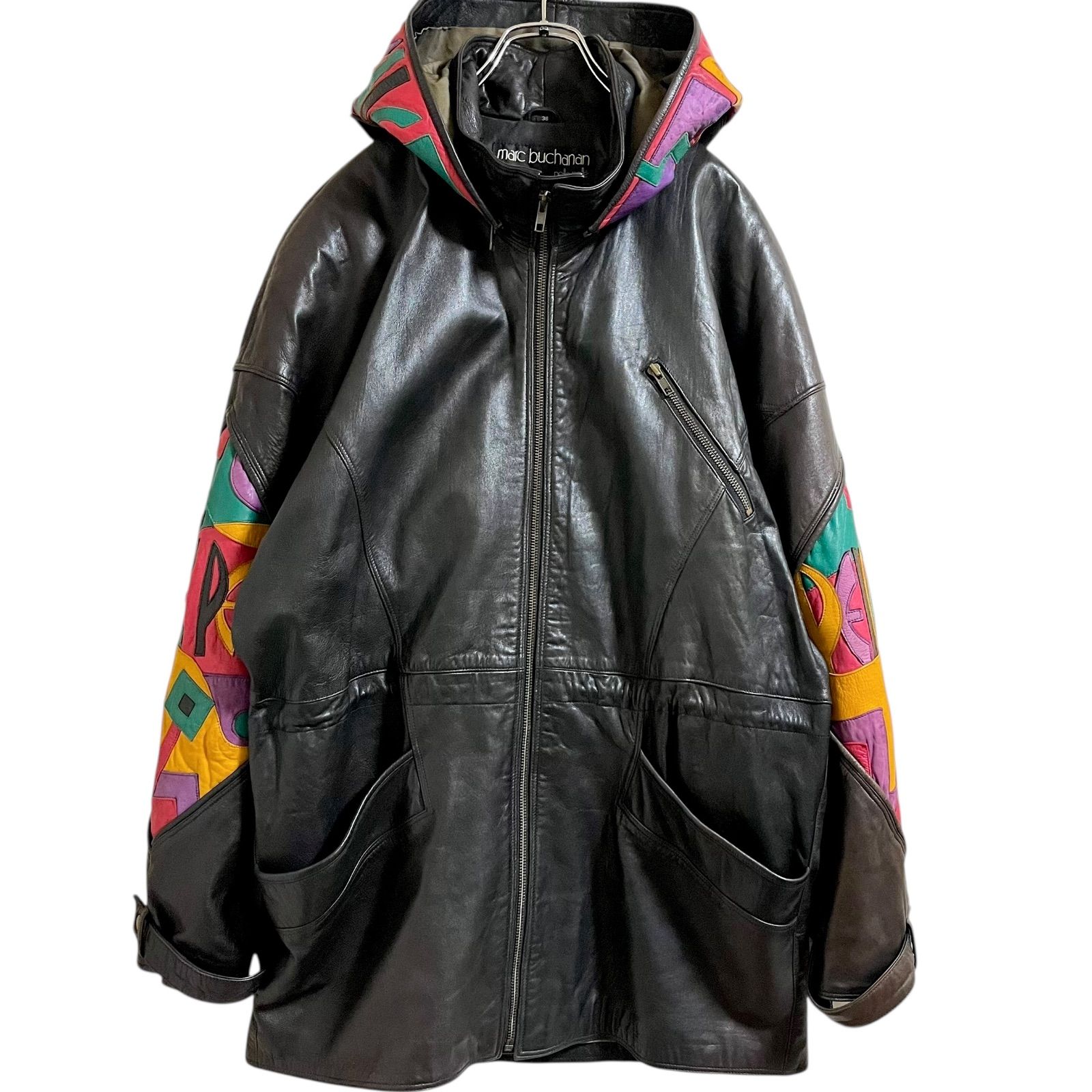 PELLE PELLE ペレペレ marc buchanan レザー ジップ パーカー - メルカリ