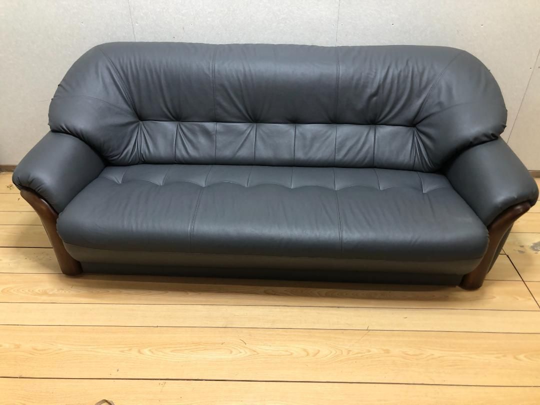 2.3人掛けソファー グレー 合成皮革 75032-1-010