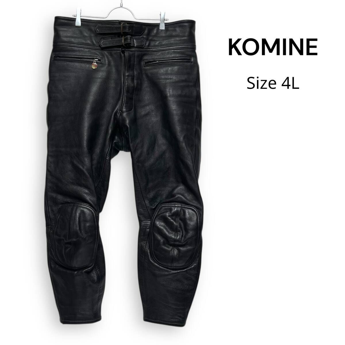 M 25130 KOMINE コミネ レザー ライダース パンツ ブラック 大きいサイズ Size 4 L