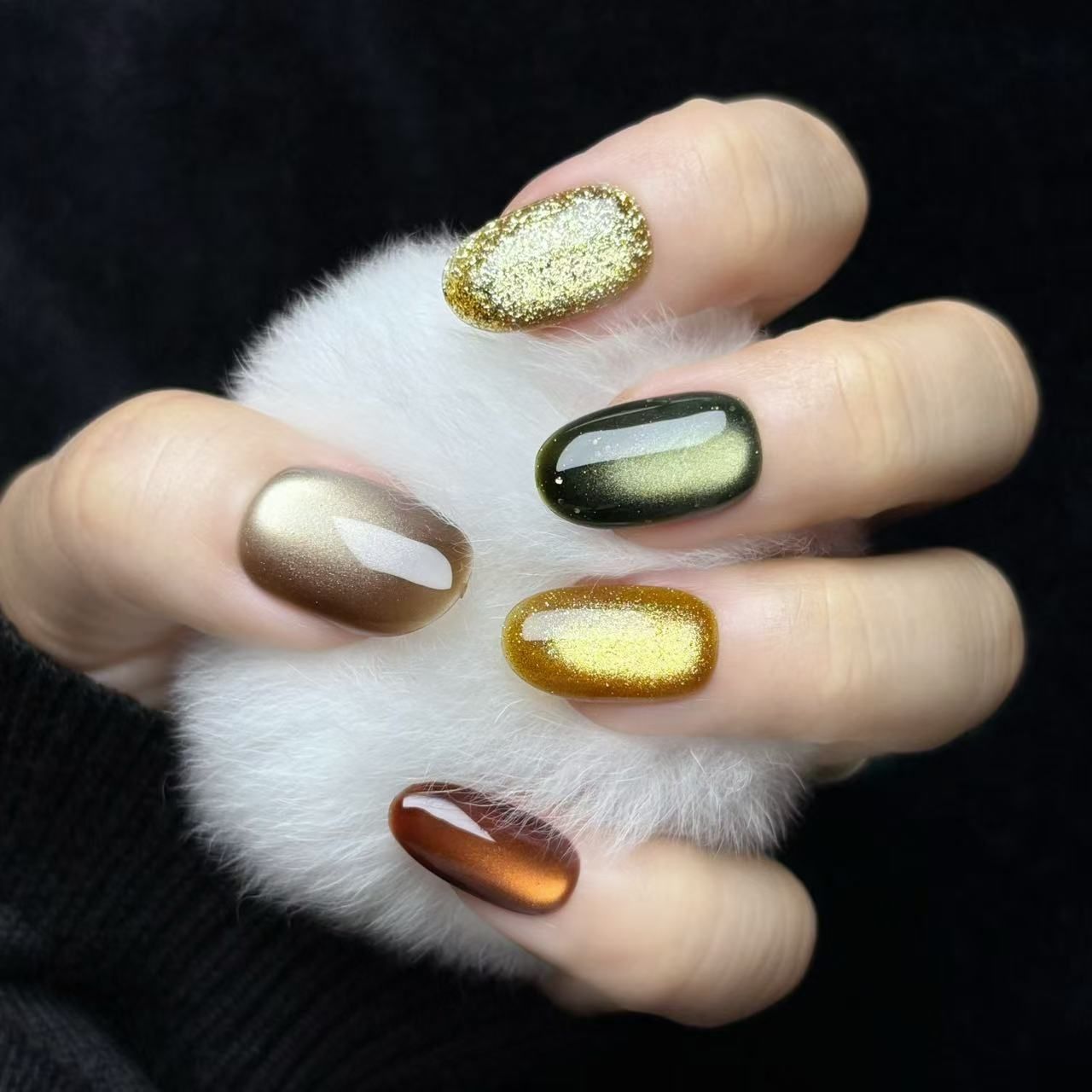 秋色SALE】OHMI GALLERY マグネットネイル ショートオーバル 100