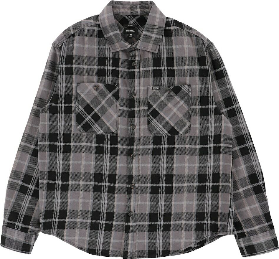 Brixton Vintage Wash Flannel Shirt Black|Charcoal Beige|Slate L ネルシャツ